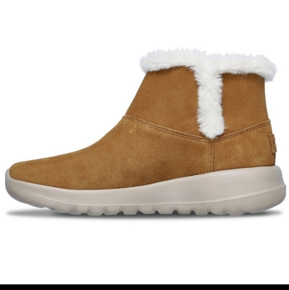 Skechers Suede On-The-Go Faux Fur Booties - Picture 2 of 7